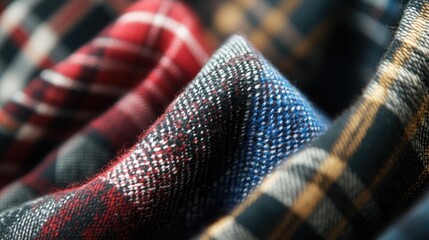 Poster - Tartan and plaid fabric textures in vibrant colors ideal for themed backgrounds and creative design projects.