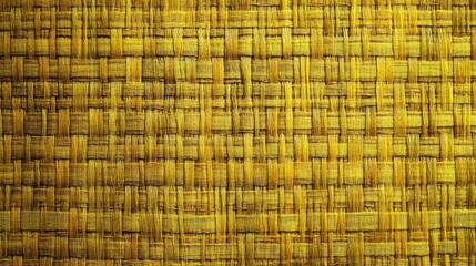 Poster - Woven yellow fabric texture background for design and textile applications