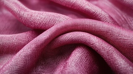 Poster - Silk fabric texture in soft pink tones showcasing elegant folds and intricate weave details for textile and fashion backgrounds