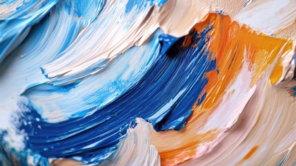 Poster - Abstract oil paint texture with vibrant colors and strokes creating a dynamic artistic background suitable for modern art projects.