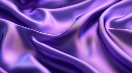 Poster - Elegant purple silky fabric texture with smooth folds creating a luxurious background ideal for fashion or design themes.