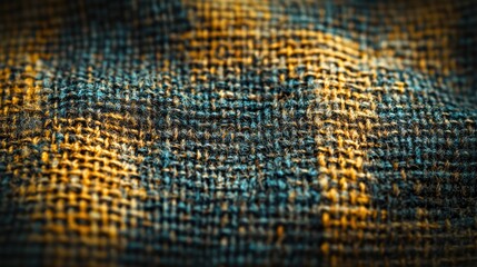 Poster - Colorful woven fabric texture background with intricate patterns showcasing depth and detail for design purposes.