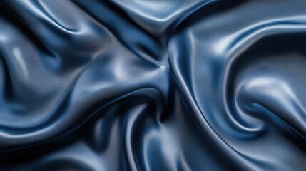 Poster - Elegant blue satin fabric texture for sophisticated background designs and creative projects.