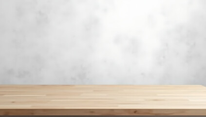 Poster - A modern wood table top sits atop a clean white abstract gray background perfect for product displays and layouts._00001_
