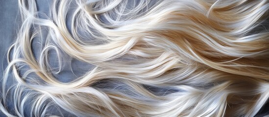 Poster - Funky blond hair detail on a handmade postcard presented against a subtle grey background for creative design inspiration
