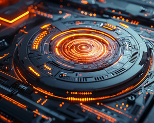 Poster - Ai generated dynamic circuit design futuristic lab digital artwork tech environment close-up view innovation concepts