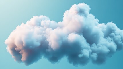 Poster - Conceptual representation of cloud computing technology with fluffy clouds symbolizing data storage and sharing in the digital era