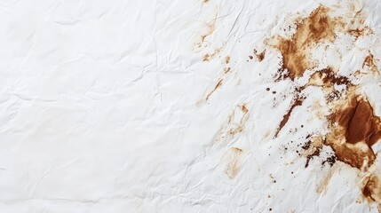 Leinwandbilder - Coffee stains on textured white paper background for creative design and artistic effects in photography and graphic projects