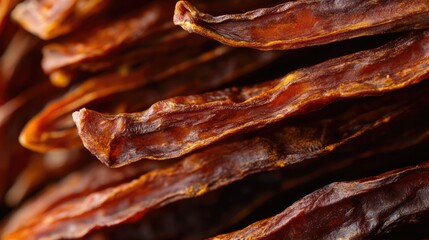 Poster - Close up of assorted dried sausages showcasing rich textures and colors perfect for culinary presentations and gourmet food concepts