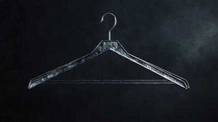 Leinwandbilder - Empty hanger against a dark backdrop highlighting minimalist clothing storage and fashion organization concepts
