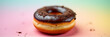© fotoluigi868 - A dirty donut sits atop a colorful pastel background, inviting to be eaten despite its appearance._00002_