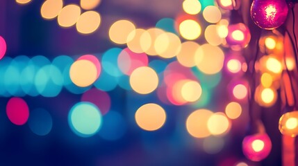 Poster - A vibrant, colorful carnival lights in park