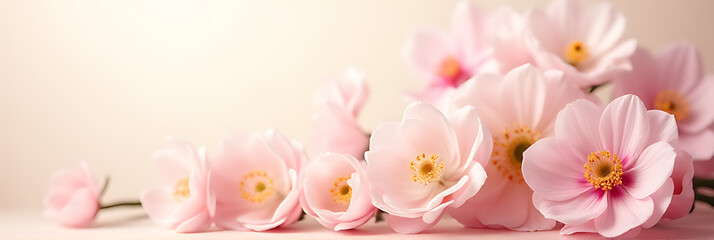 Poster - A delicate flower arrangement with soft pastel colors is used as a subtle background element in decoration design._00002_