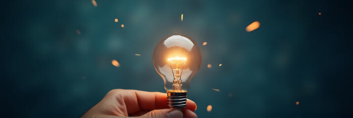 Poster - A business can benefit from a creative new idea that sparks innovation like a burst of energy from a bright shining light bulb._00002_