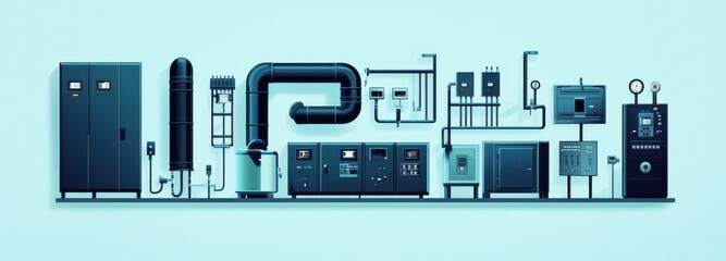 Poster -  illustration of industrial control system components