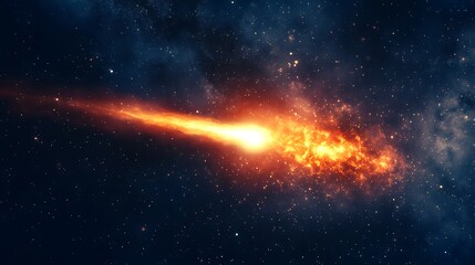Poster - A vibrant, dynamic comet in a dark sky