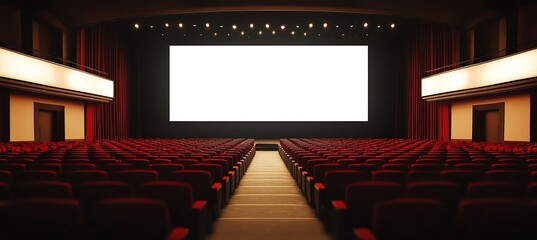 Poster - A business presentation with a large, clear screen
