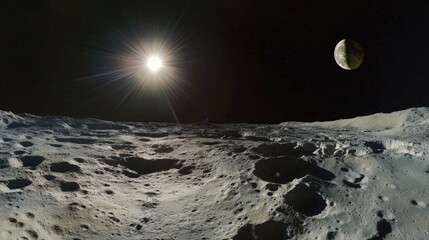 Wall Mural - Moon surface view