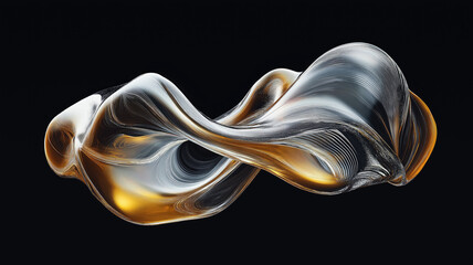 Wall Mural - Abstract fluid 3D render iridescent modern retro futuristic dynamic wave in motion. Ideal for backgrounds wallpapers banners posters and covers