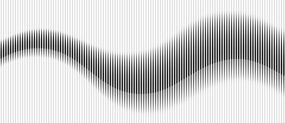 Fototapete - Abstract art geometric background with vertical lines. Optical illusion with waves and transition.