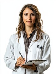 Poster - Female environmental scientist conducting research and documenting findings in a laboratory setting