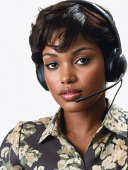 Aufkleber - Customer service representative assisting clients with inquiries at a modern office during the day