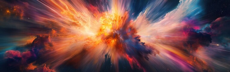 Aufkleber - Dramatic depiction of a supernova explosion showcasing vibrant colors and powerful energy dynamics in space