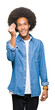 © Krakenimages.com - Young african american man with afro hair Doing Italian gesture with hand and fingers confident expression