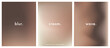 © Mariia - A set of 3 aesthetic brown gradient background. Luxury coffee, mocha and cream gradient bg. Soft abstract vector illustration for poster, social post and cover. Blurred vector texture in brown colors