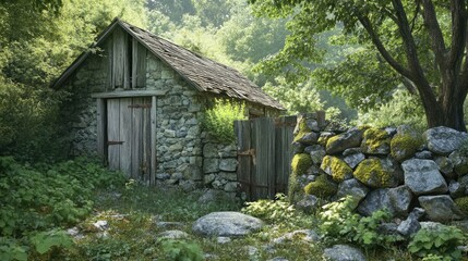 Sticker - old wooden house