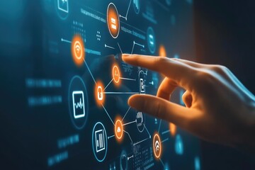 Poster - A person using their finger to interact with a touchscreen device