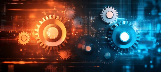 Poster -  A creative depiction of a business strategy road map with digital markers and icons representing milestones, set against a futuristic background