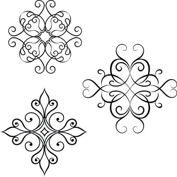 Floral Decoration. floral decorative calligraphic design elements.