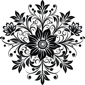 Floral Decoration. floral decorative calligraphic design elements.