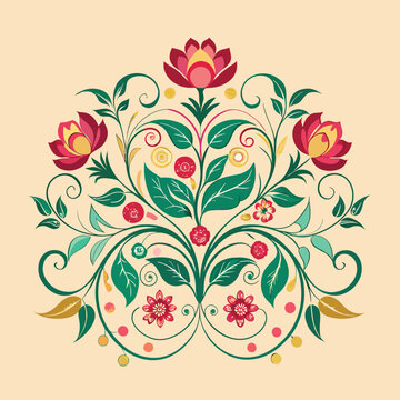 Floral Decoration. floral decorative calligraphic design elements.
