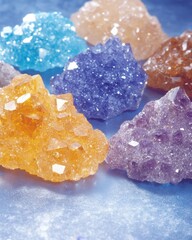 Poster - Colorful Precious Stones Sparkle With Brilliance, Revealing Unique Textures and Hues