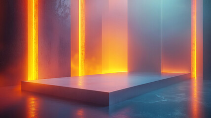 Poster - Dynamic ai-generated art installation virtual studio digital media futuristic environment perspective on innovation