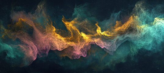 Aufkleber - Vibrant swirls of color blend seamlessly to form an abstract representation, evoking feelings of mystery and wonder in this digital artwork.