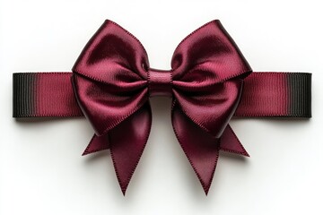 Canvas Print - Close-up of a bow tied on a white background, often used for decoration or gift-giving