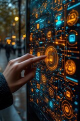 Poster - A person interacting with a digital device through touch