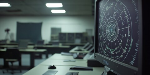 Poster - A computer monitor sitting on a desk