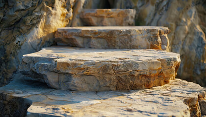 Wall Mural - Layered Rock Formation with Textural Variations