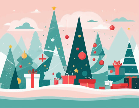 Merry christmas frame abstract banner background
