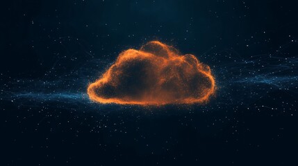 Poster - Stunning Abstract Cloud Formation with Fiery Hues and Sparkling Background, Perfect for Evoking Imagination and Creativity in Digital Art and Design Projects