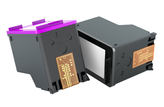 Inkjet Cartridges, 3D rendering isolated on transparent background