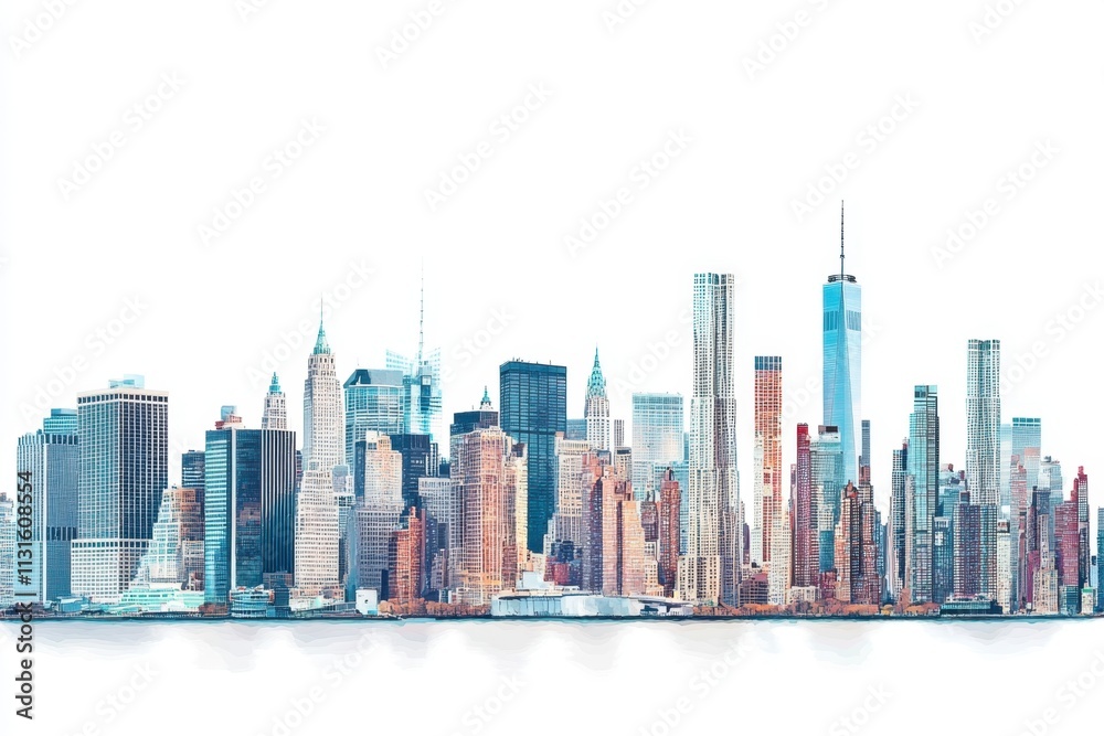 Vibrant skyline of New York City showcasing iconic buildings and ...