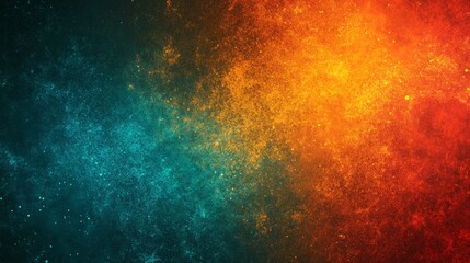 Teal orange grainy background banner noise texture glowing color gradient vibrant dark poster design