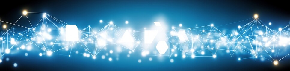 Poster - Abstract points of digital communication. The technological foundation. Structure of network connections. Color plexus visual effect. 3D representation.