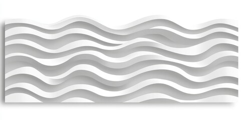 Poster - Gray gradient textures featuring overlapping wavy layers, creating an abstract background illustration with a 3D effect.