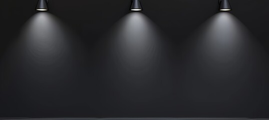 Poster - An abstract cement wall in black, dark, and gray hues, paired with a studio room's interior texture, ideal for product displays and wall backgrounds.